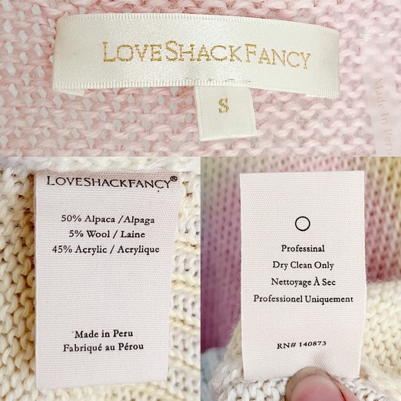 LoveShackFancy Naveen V-Neck Pullover Sweater Tie Dye Fairy Tale Women’s Small - Picture 15 of 16